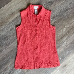 White Stag Textured Sleeveless Top in Coral